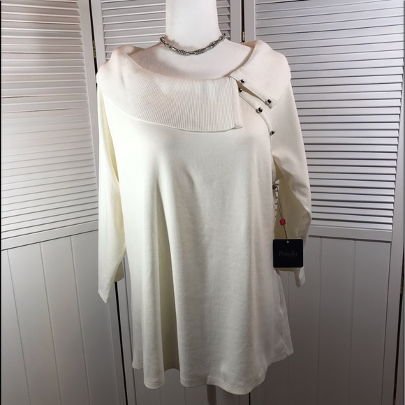 Rafaella Sweaters - 1x Womans White Cowl Neck Sweater